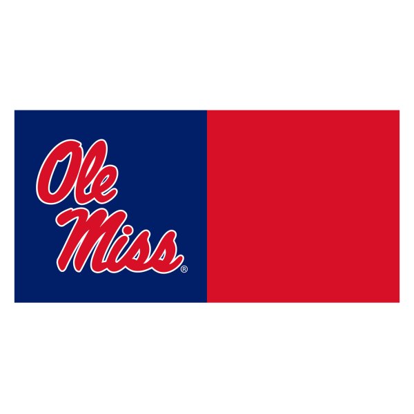 FanMats® - University of Mississippi (Ole Miss) 18" x 18" Nylon Face Team Carpet Tiles with "Ole Miss" Script Logo