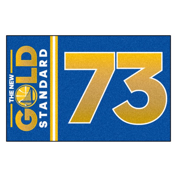 FanMats® - Golden State Warriors 19" x 30" Nylon Face Starter Mat with "The New Gold Standards 73" Logo