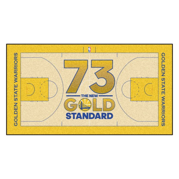 FanMats® - Golden State Warriors 29.5" x 54" Nylon Face Basketball Court Runner Mat with "The New Gold Standards 73" Logo