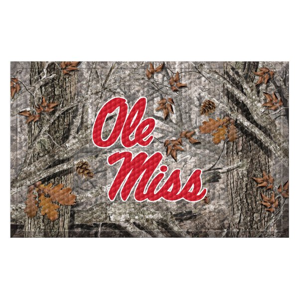 FanMats® - "Camo" University of Mississippi (Ole Miss) 19" x 30" Rubber Scraper Door Mat with "Ole Miss" Script Logo