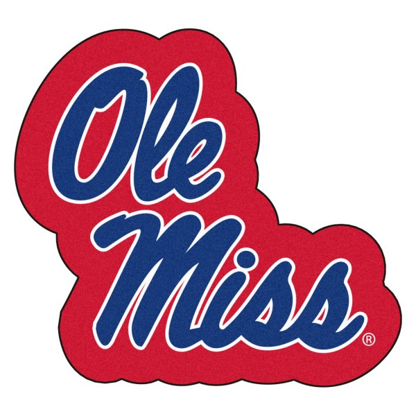 FanMats® - University of Mississippi (Ole Miss) 36" x 48" Mascot Floor Mat with "Ole Miss" Script Logo