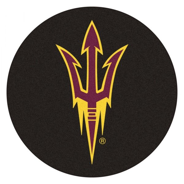 FanMats® - Arizona State University 27" Dia Nylon Face Hockey Puck Floor Mat with "Pitchfork" Logo