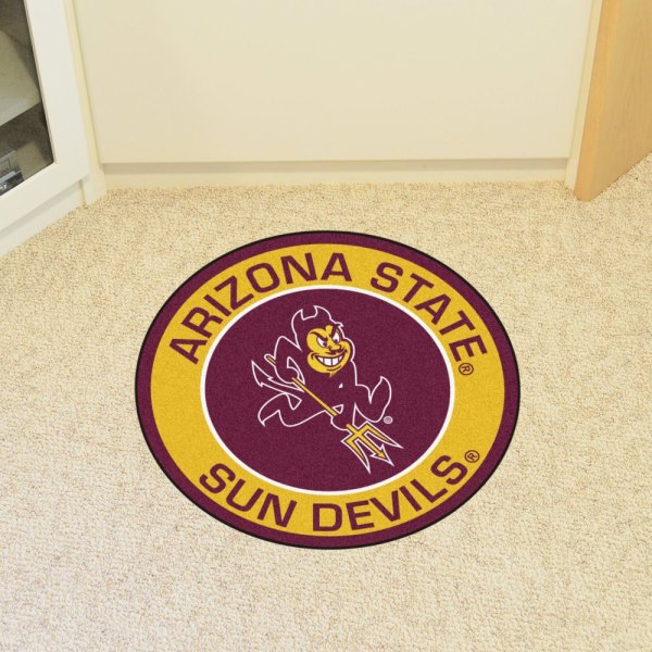 FanMats® - Arizona State University 27" Dia Nylon Face Floor Mat with "Sparky" Logo