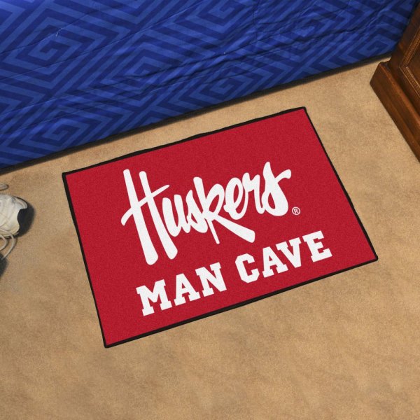 FanMats® - University of Nebraska 19" x 30" Nylon Face Man Cave Starter Mat with "Huskers" Logo