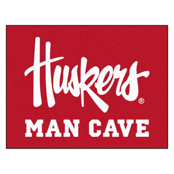 FanMats® - University of Nebraska 33.75" x 42.5" Nylon Face Man Cave All-Star Floor Mat with "Huskers" Logo