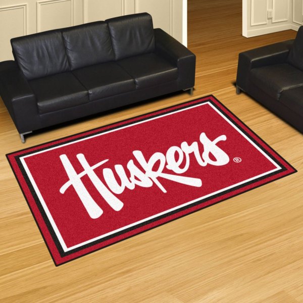 FanMats® - University of Nebraska 60" x 96" Nylon Face Ultra Plush Floor Rug with "Huskers" Logo
