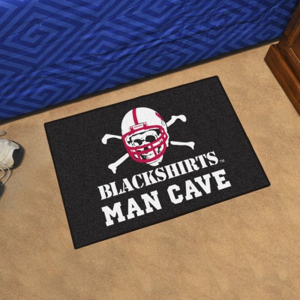 FanMats® - University of Nebraska 19" x 30" Nylon Face Man Cave Starter Mat with "Blackshirts" Alternate Logo