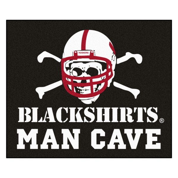 FanMats® - University of Nebraska 59.5" x 71" Nylon Face Man Cave Tailgater Mat with "Blackshirts" Alternate Logo
