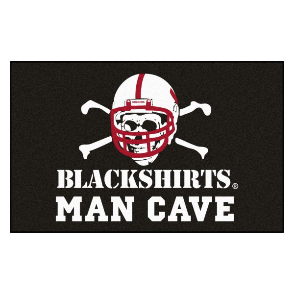 FanMats® - University of Nebraska 60" x 96" Nylon Face Man Cave Ulti-Mat with "Blackshirts" Alternate Logo