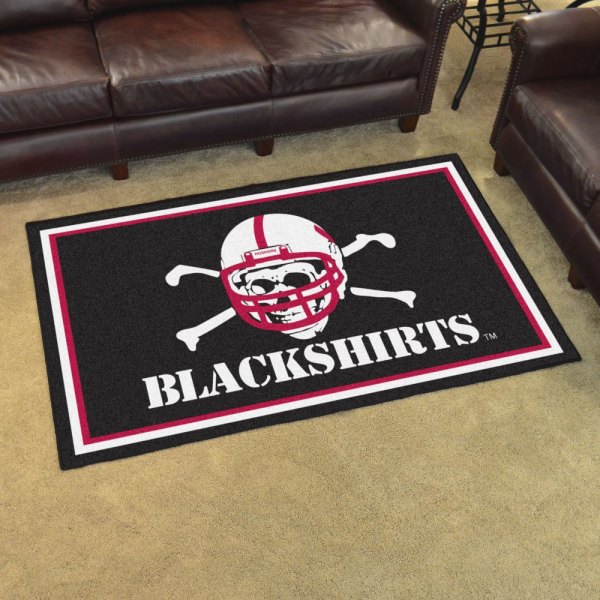 FanMats® - University of Nebraska 48" x 72" Nylon Face Ultra Plush Floor Rug with "Blackshirts" Alternate Logo