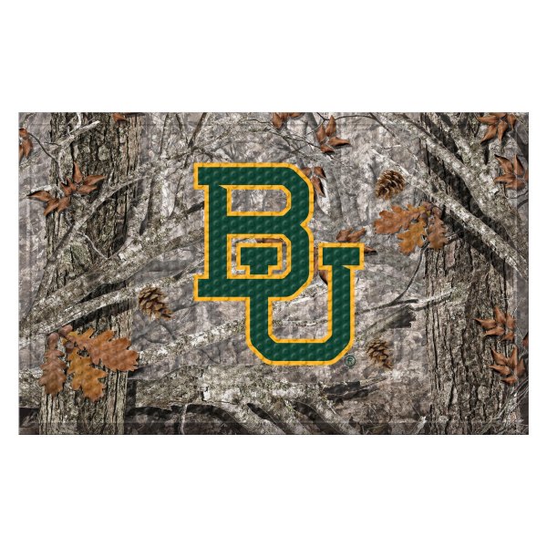 FanMats® - "Camo" Baylor University 19" x 30" Rubber Scraper Door Mat with "BU" Logo