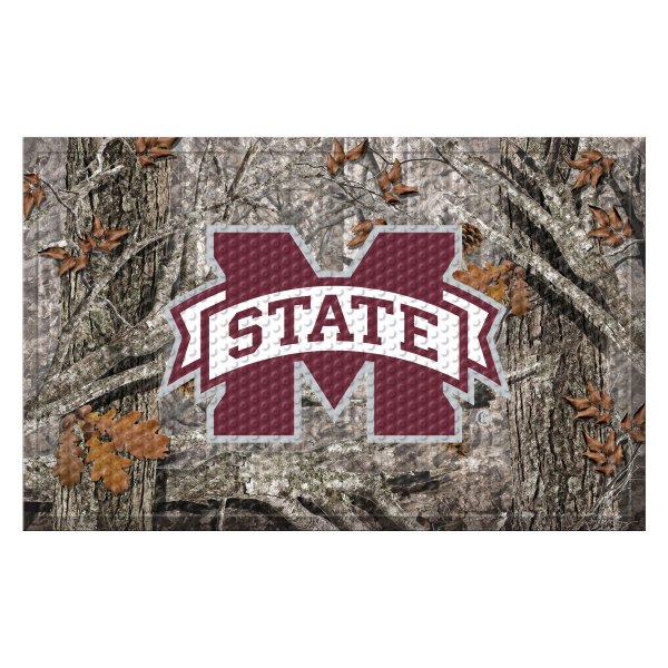 FanMats® - "Camo" Mississippi State University 19" x 30" Rubber Scraper Door Mat with "M State" Logo