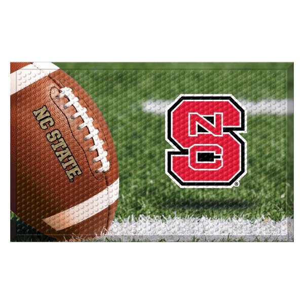 FanMats® - North Carolina State University 19" x 30" Rubber Scraper Door Mat with "NCS" Primary Logo