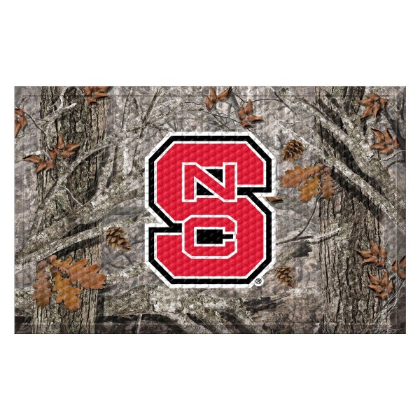 FanMats® - "Camo" North Carolina State University 19" x 30" Rubber Scraper Door Mat with "NCS" Primary Logo