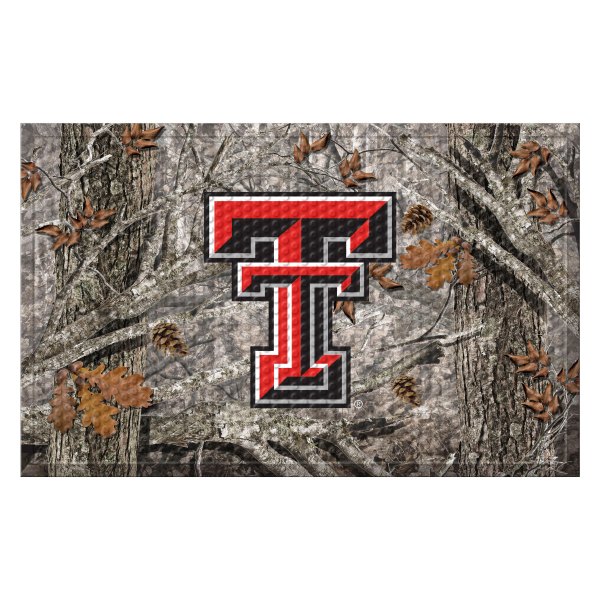 FanMats® - "Camo" Texas Tech University 19" x 30" Rubber Scraper Door Mat with "TT" Logo