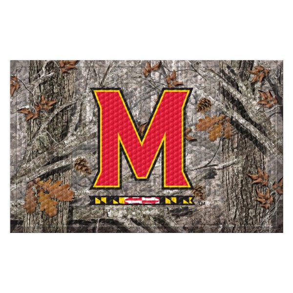 FanMats® - "Camo" University of Maryland 19" x 30" Rubber Scraper Door Mat with "M & Flag Strip" Logo