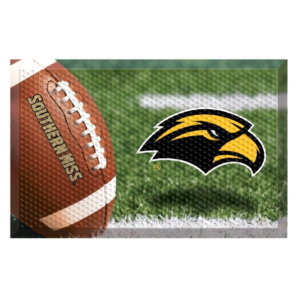 FanMats® - University of Southern Mississippi 30"L x 19"W Photo Rubber Scraper Door Mat with Eagle Primary Logo