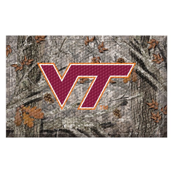 FanMats® - "Camo" Virginia Tech 19" x 30" Rubber Scraper Door Mat with "VT" Logo