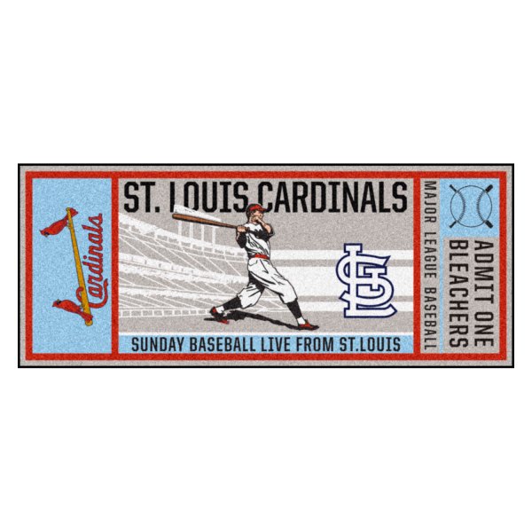 FanMats® - Cooperstown Retro Collection 1976 St. Louis Cardinals 30" x 72" Nylon Face Retro Ticket Runner Mat