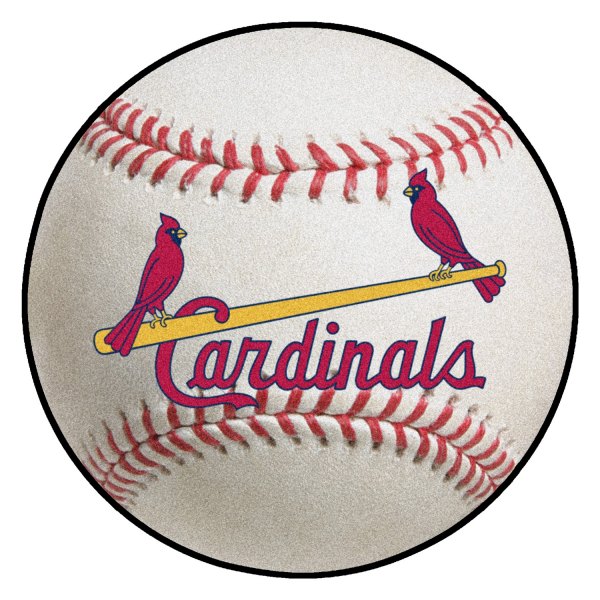 FanMats® - Cooperstown Retro Collection 1976 St. Louis Cardinals Baseball Mat 27" Dia Nylon Face Retro Baseball Ball Floor Mat