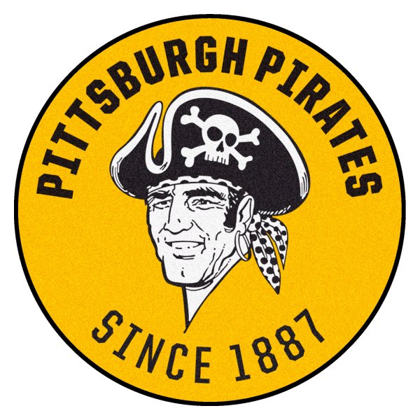 FanMats® - Cooperstown Retro Collection 1977 Pittsburgh Pirates 27.6" Dia Nylon Face Starter Mat