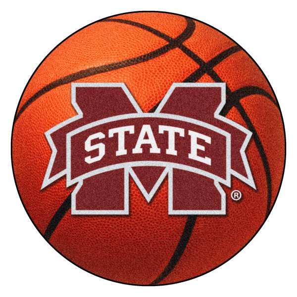 FanMats® - Mississippi State University 27" Dia Nylon Face Basketball Ball Floor Mat with "M State" Logo