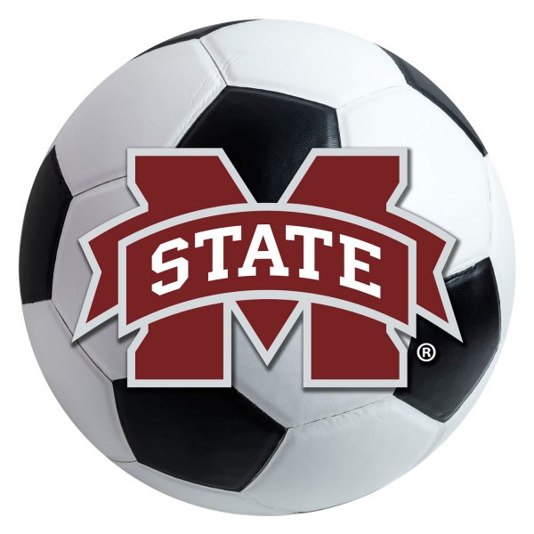 FanMats® - Mississippi State University 27" Dia Nylon Face Soccer Ball Floor Mat with "M State" Logo