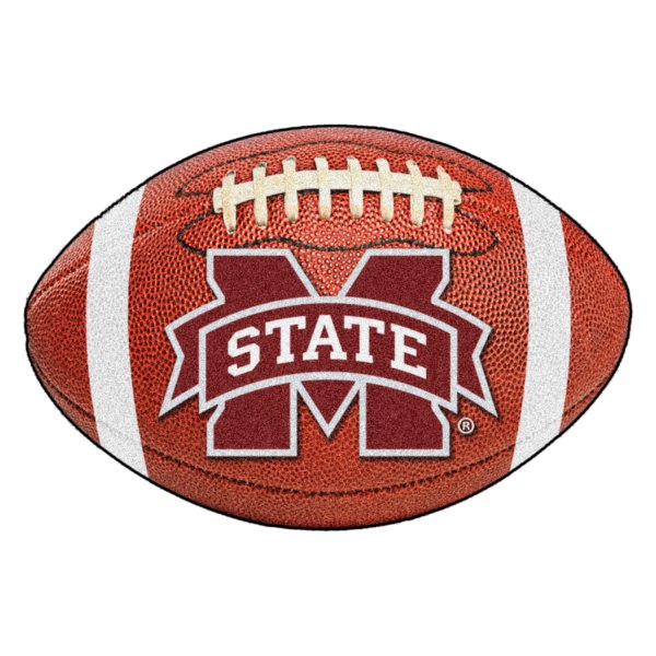 FanMats® - Mississippi State University 20.5" x 32.5" Nylon Face Football Ball Floor Mat with "M State" Logo