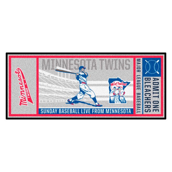 FanMats® - Cooperstown Retro Collection 1978 Minnesota Twins 30" x 72" Nylon Face Retro Ticket Runner Mat