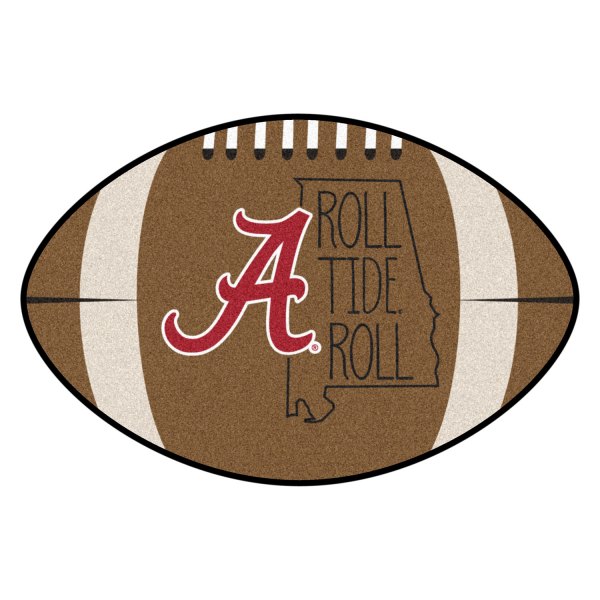 FanMats® - "Southern Style" University of Alabama 20.5" x 32.5" Nylon Face Football Ball Floor Mat