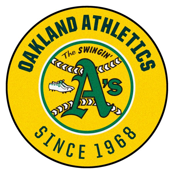 FanMats® - Cooperstown Retro Collection 1981 Oakland Athletics 27.6" Dia Nylon Face Starter Mat