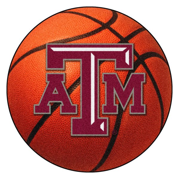 FanMats® - Texas A&M University 27" Dia Nylon Face Basketball Ball Floor Mat with "ATM" Logo