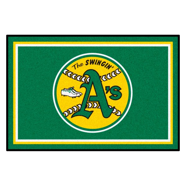FanMats® - Cooperstown Retro Collection 1981 Oakland Athletics 48" x 72" Nylon Face Ultra Plush Floor Rug
