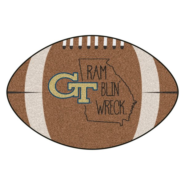 FanMats® - "Southern Style" Georgia Tech 20.5" x 32.5" Nylon Face Football Ball Floor Mat