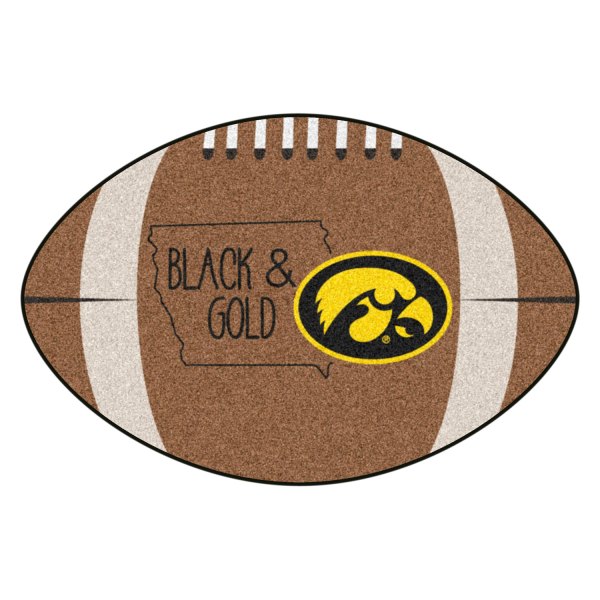 FanMats® - "Southern Style" University of Iowa 20.5" x 32.5" Nylon Face Football Ball Floor Mat