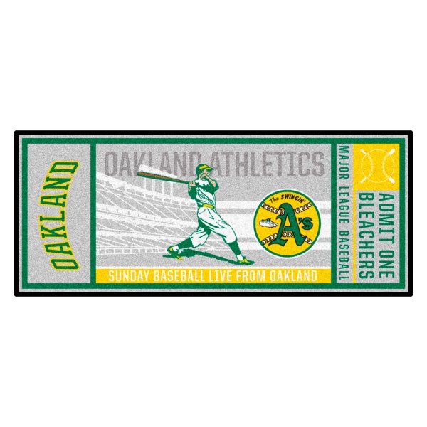 FanMats® - Cooperstown Retro Collection 1981 Oakland Athletics 30" x 72" Nylon Face Retro Ticket Runner Mat