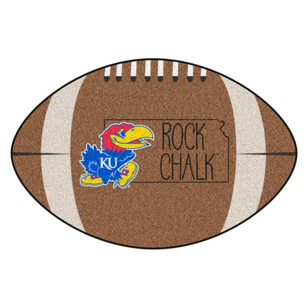FanMats® - "Southern Style" University of Kansas 20.5" x 32.5" Nylon Face Football Ball Floor Mat