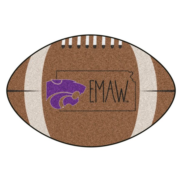 FanMats® - "Southern Style" Kansas State University 20.5" x 32.5" Nylon Face Football Ball Floor Mat
