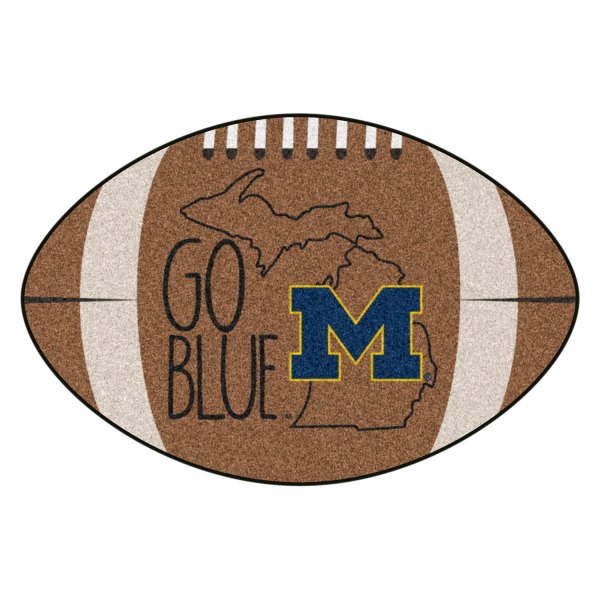 FanMats® - "Southern Style" University of Michigan 20.5" x 32.5" Nylon Face Football Ball Floor Mat