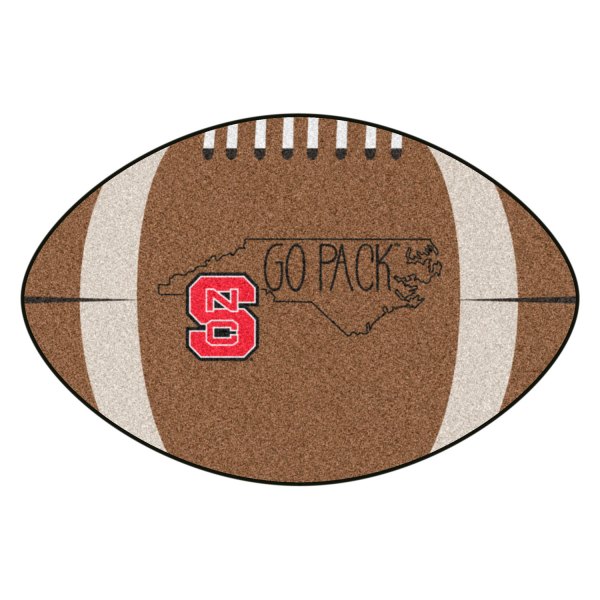 FanMats® - "Southern Style" North Carolina State 20.5" x 32.5" Nylon Face Football Ball Floor Mat