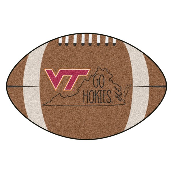 FanMats® - "Southern Style" Virginia Tech 20.5" x 32.5" Nylon Face Football Ball Floor Mat