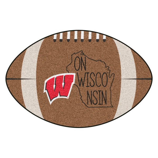 FanMats® - "Southern Style" University of Wisconsin 20.5" x 32.5" Nylon Face Football Ball Floor Mat