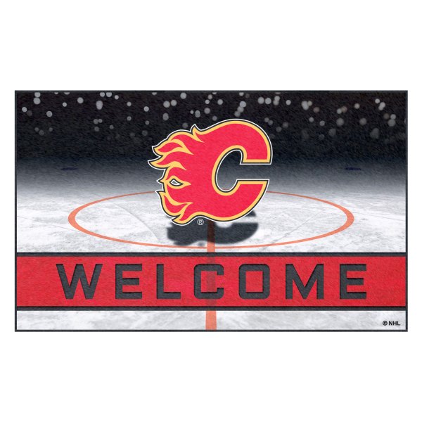 FanMats® - Calgary Flames 18" x 30" Crumb Rubber Door Mat with "Flaming C" Logo