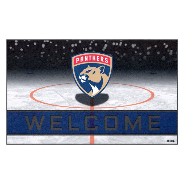 FanMats® - Florida Panthers 18" x 30" Crumb Rubber Door Mat with "Shield Panthers" Logo