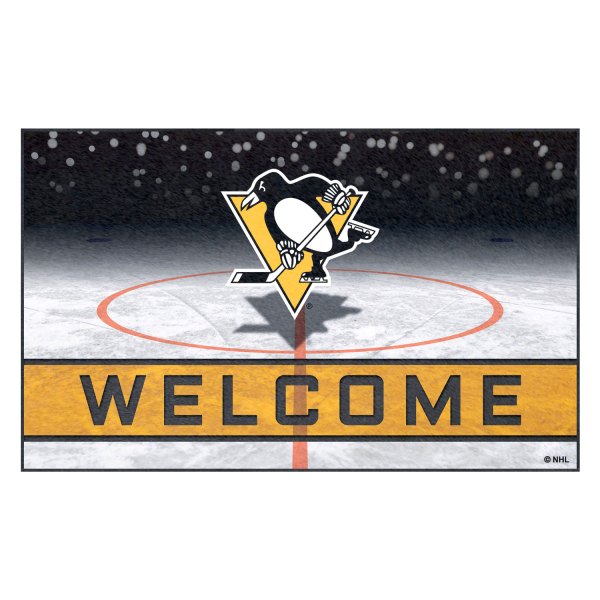 FanMats® - Pittsburgh Penguins 18" x 30" Crumb Rubber Door Mat with "Penguins" Logo
