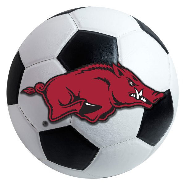 FanMats® - University of Arkansas 27" Dia Nylon Face Soccer Ball Floor Mat with "Razorback" Logo