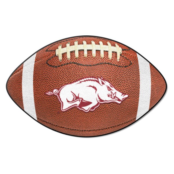 FanMats® - University of Arkansas 20.5" x 32.5" Nylon Face Football Ball Floor Mat with "Razorback" Logo