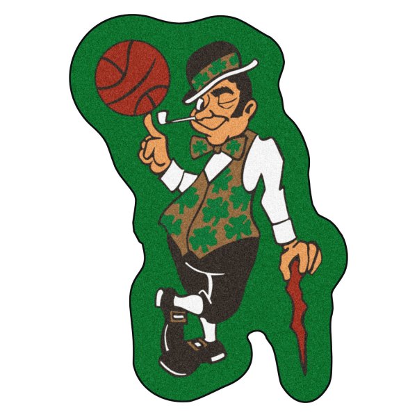 FanMats® - Boston Celtics 36" x 48" Mascot Floor Mat with "Circular Boston Celtics with Leprechaun"