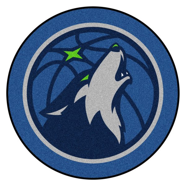 FanMats® - Minnesota Timberwolves 36" x 48" Mascot Floor Mat with "Basketball & Wolf" Partial Logo