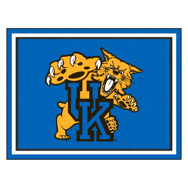 FanMats® - University of Kentucky 96" x 120" Nylon Face Ultra Plush Floor Rug with "UK & Wildcat" Logo